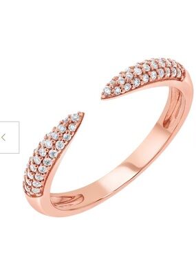 Rose Gold Pavé Open Claw Band Ring - Ring Concierge